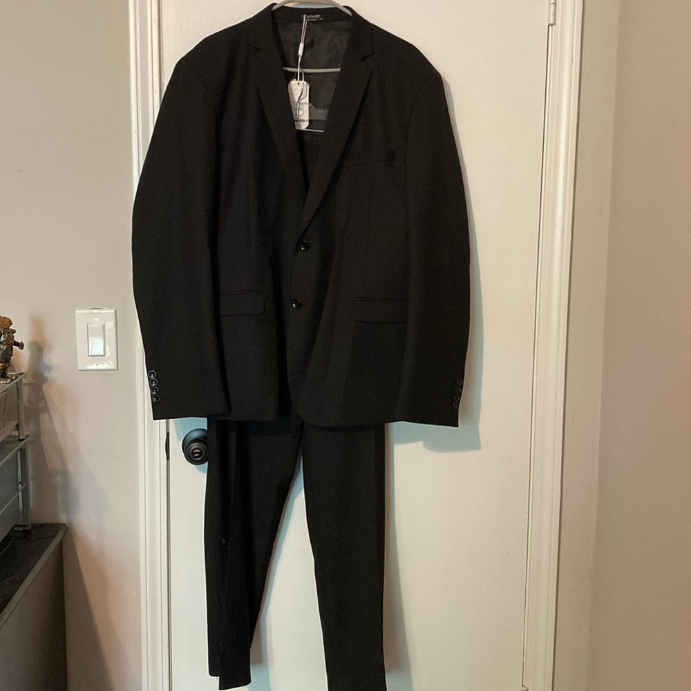 Coofandy trendy black 2 piece suit -jacket and trousers size xxl
